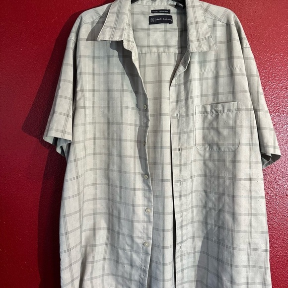 R&R Casual Other - R&R Casual Shirt Mens 2XL Green Plaid Button Up Short Sleeve Luxury Microfiber
